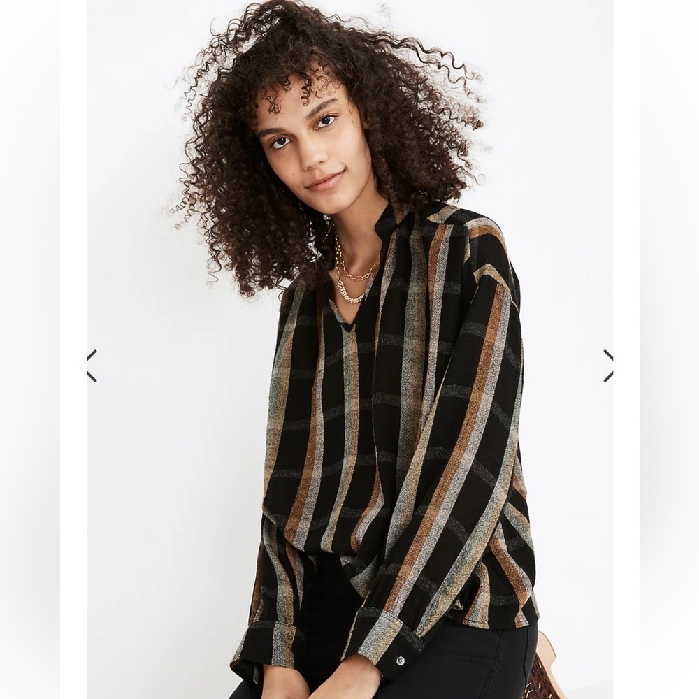 Highroad Popover Shirt in Lessing Plaid Madewell Large NWT - Picture 5 of 8